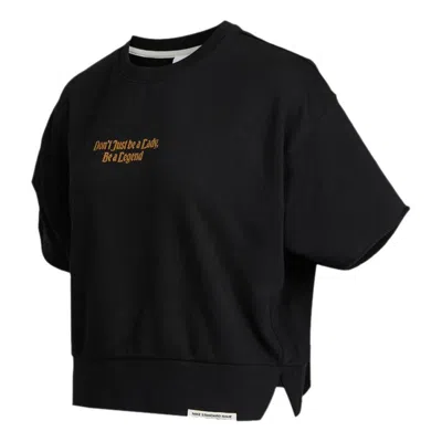 Nike (wmns)  Slogan Alphabet Printing Round Neck Sports Short Sleeve Black T-shirt