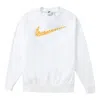 Nike (wmns)  Solid Color Flower Logo Casual Round Neck Pullover White Hoodie