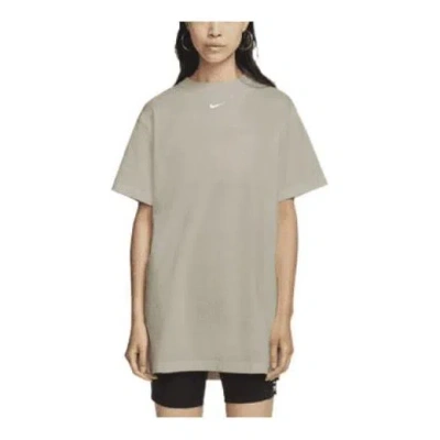 Nike (wmns)  Solid Colour Shoulder Drop Breathable Short Sleeve A Grey Dress