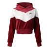 Nike (wmns)  Splicing Hooded Knitting Short Sweatshirt Red In Burgundy