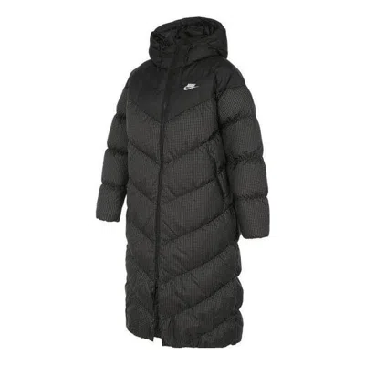 Nike (wmns)  Sports Loose Casual Long Hooded Down Jacket 'black'