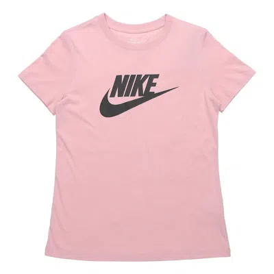 Nike (wmns)  Sports Training Running Printing Logo Round Neck Short Sleeve Glaze Pink T-shirt