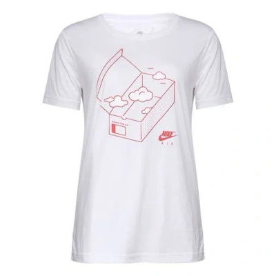 Nike (wmns)  Sportswear Air Printing Round Neck Casual Sports Short Sleeve White T-shirt