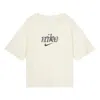 Nike (wmns)  Sportswear Casual Cozy Flowers Embroidered Sports Short Sleeve Coconut Milk T-shirt In Neutral