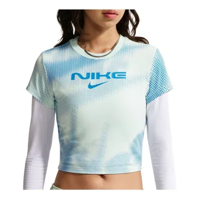 Nike (wmns)  Sportswear Chill Knit Fitted T-shirt 'barely Green' In Blue