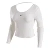 Nike (wmns)  Sportswear Chill Knit Tight Scoop-back Long-sleeve Mini-rib Top (asia Sizing) 'white'