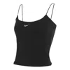 Nike Logo-print Spaghetti-strap Top In Black