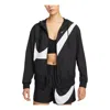 Nike (wmns)  Sportswear Classic Loose Uv Protection Full Zip Logo Jacket Asia Sizing 'black White'