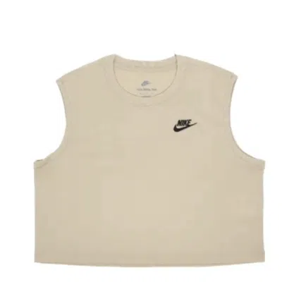 Nike (wmns)  Sportswear Club Sleeveless Cropped Top 'beige' In Neutral