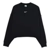 Nike Logo Embroidered Oversized Crewneck Sweatshirt In Black