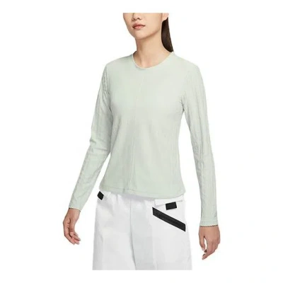 Nike (wmns)  Sportswear Dri-fit Adv Tech Pack Quick Dry Knitting Round-neck Sweateshirt Grey/green Gr In White