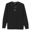 Nike (wmns)  Sportswear Embroidered Small Logo Fleece Lined Stay Warm Casual Round Neck Pullover Hood In Black
