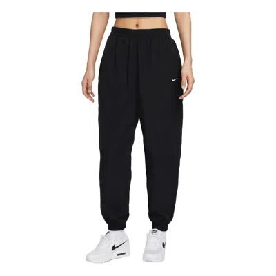 Nike (wmns)  Sportswear Essential Mid-rise Oversized Woven Joggers Pants Asia Sizing 'black White'