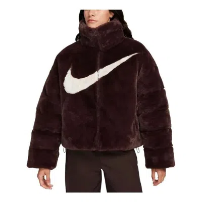 Nike (wmns)  Sportswear Essential Oversized Faux Fur Puffer 'light Orewood Brown'