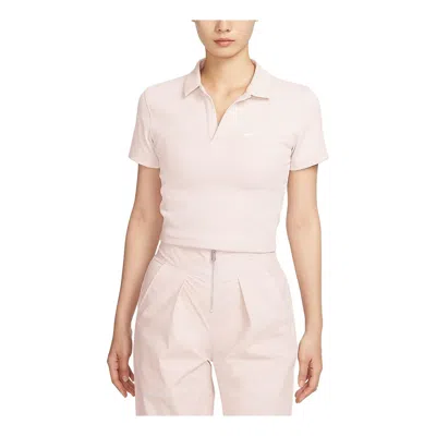 Nike (wmns)  Sportswear Essential Polo 'light Orewood Brown' In Pink