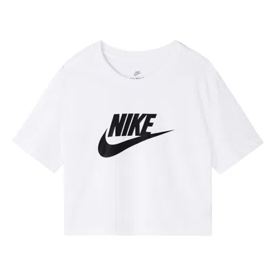 NIKE (WMNS) NIKE SPORTSWEAR ESSENTIAL SHORT CASUAL CREW NECK SHORT SLEEVE T-SHIRT WHITE