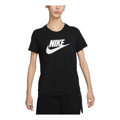 NIKE (WMNS) NIKE SPORTSWEAR ESSENTIALS LOGO T-SHIRT ASIA SIZING 'BLACK WHITE'