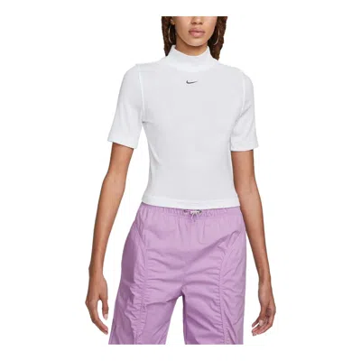 Nike (wmns)  Sportswear Essentials Ribbed Turtleneck Short Sleeve Top 'white'