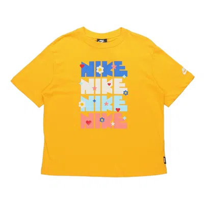 Nike (wmns)  Sportswear Essntl Ss Top Letter Print Leisure Sports Short Sleeve Yellow