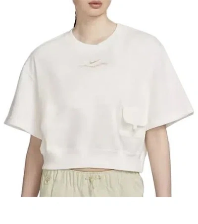 Nike (wmns)  Sportswear French Terry Fleece T-shirt (asia Sizing) 'sail' In White