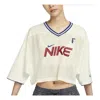Nike (wmns)  Sportswear Graphic Crop Jersey Asia Sizing 'beige Red' In White