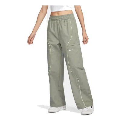 Nike (wmns)  Sportswear High Waist Woven Trousers 'light Olive' In Green