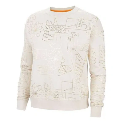 Nike (wmns)  Sportswear Icon Clash Fleece Sports Round Neck Creamy White Hoodie In Neutral