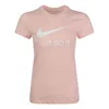 Nike (wmns)  Sportswear Jdi Slim Slim Fit Short Sleeve Washed Coral Red In Pink