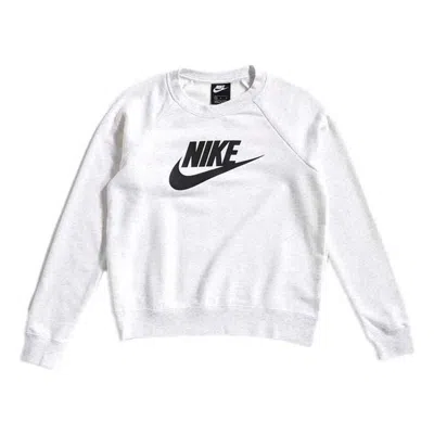 Nike (wmns)  Sportswear Logo Printing Knit Round Neck Gray White