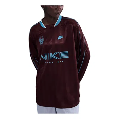 Nike (wmns)  Sportswear Long-sleeve Jersey 'burgundy Crush Baltic Blue' In Black