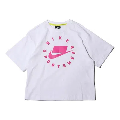 Nike (wmns)  Sportswear Loose Fit Short Sleeve 'white Pink'