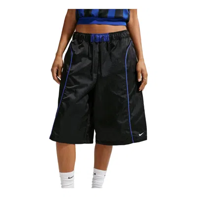 Nike Women's  Sportswear Loose Mid-rise Woven Shorts In Black