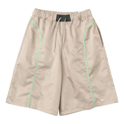 Nike (wmns)  Sportswear Loose Midrise Woven Shorts 'cream Ii Camo Green Illusion Green' In Neutral