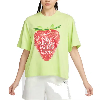 Nike (wmns)  Sportswear Loose T-shirt 'green Red' In Yellow