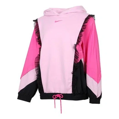 Nike (wmns)  Sportswear New Year Contrast Color Stitching Lace Fleece Lined Stay Warm Pullover Hoodie