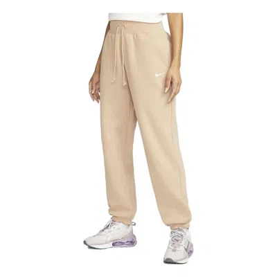 Nike (wmns)  Sportswear Phoenix Fleece High-waisted Oversized Tracksuit Bottoms 'hemp' In Neutral