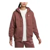 Nike (wmns)  Sportswear Phoenix Fleece Oversized Full-zip Hoodie Asia Sizing 'red Sepia' In Brown