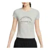 Nike (wmns)  Sportswear Phoenix Slim Short Sleeve T-shirt 'grey Heather' In Gray