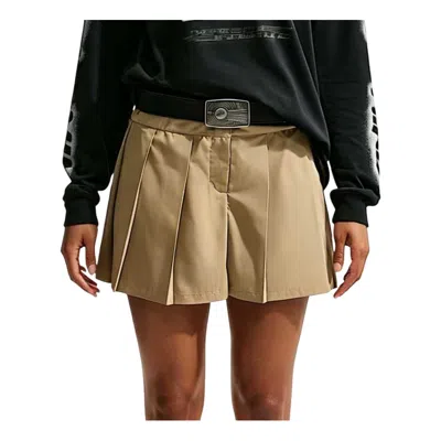 Nike (wmns)  Sportswear Pleated Miniskirt 'parachute Beige White' In Brown