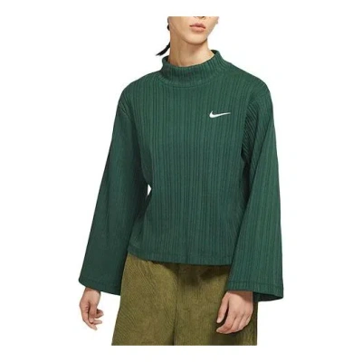 Nike (wmns)  Sportswear Ribbed Knit High Collar Long Sleeves Knit Long Sleeves Green