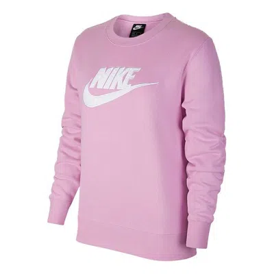 Nike (wmns)  Sportswear Round Neck Sports Alphabet Logo Super Pink Hoodie