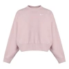 Nike (wmns)  Sportswear Solid Color Fleece Round Neck Pullover Champagne Color Hoodie In Purple