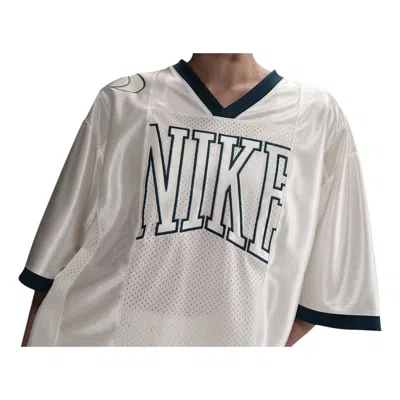 Nike (wmns)  Sportswear Street Oversized Graphic Jersey Top 'sail Armoury Navy' In White