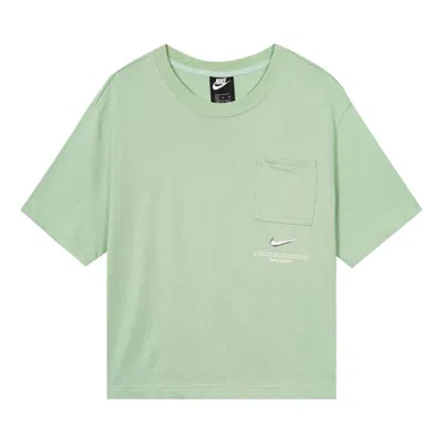 Nike (wmns)  Sportswear Swoosh 3d Logo Loose Breathable Round Neck Short Sleeve Green T-shirt