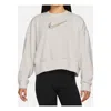 Nike Sportswear Swoosh Oversize Crop Fleece Sweatshirt In White