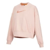 Nike (wmns)  Sportswear Swoosh Logo Embroidered Loose Knit Short Round Neck Pullover Pink Hoodie