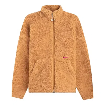 Nike (wmns)  Sportswear Swoosh Sherpa Jacket 'brown' In Orange