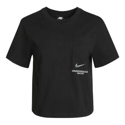 Nike (wmns)  Sportswear Swoosh Short Printed Round Neck Pullover T-shirt Black
