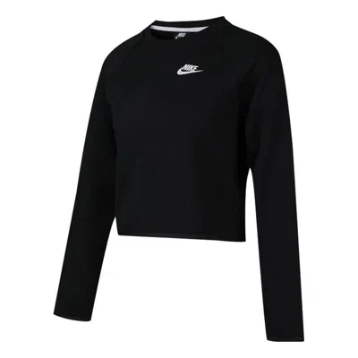 Nike (wmns)  Sportswear Tech Fleece Short Round Neck Pullover Black Hoodie