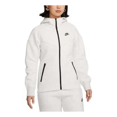 Nike (wmns)  Sportswear Tech Fleece Windrunner Full-zip Hoodie Asia Sizing 'light Grey Black' In White
